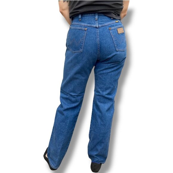 Vintage Wrangler High Waist Straight Jeans Medium Wash 31L - Picture 3 of 9